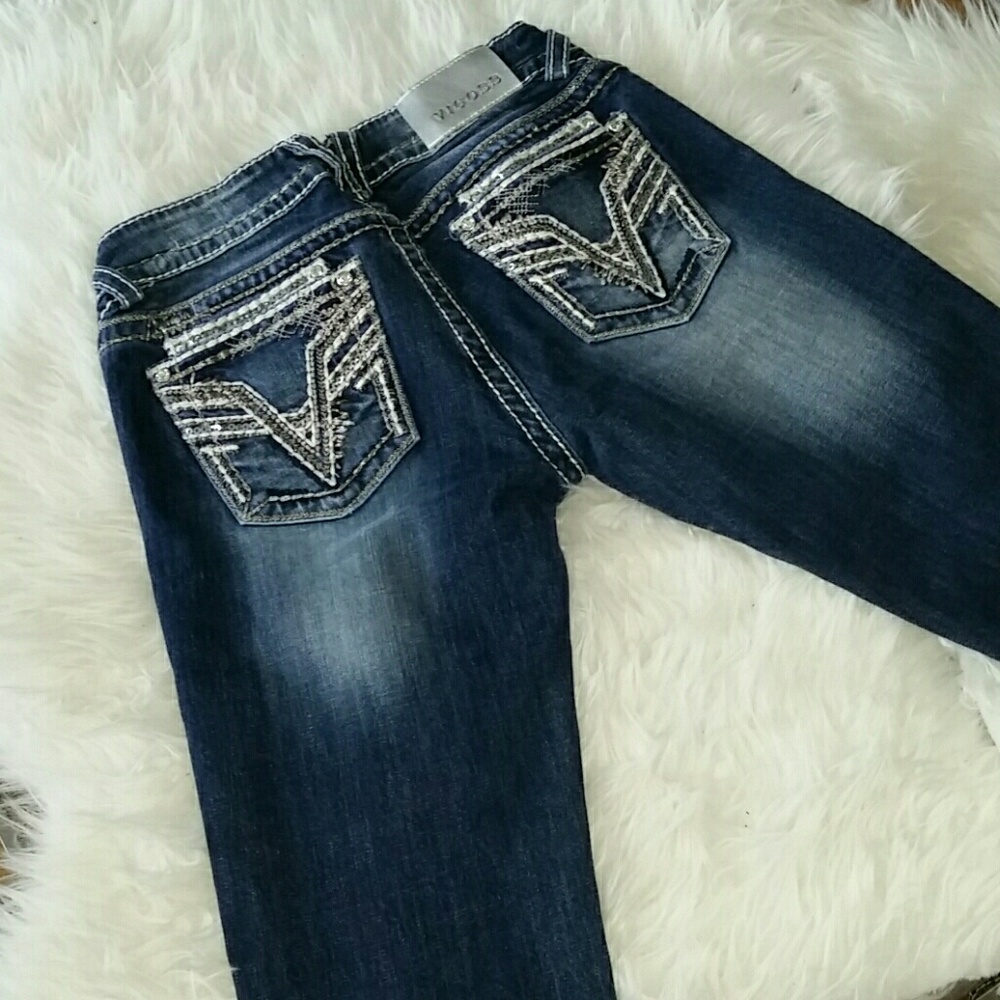 VIGOSS W 28 /33 L Embellished Dublin Boot Cut jean